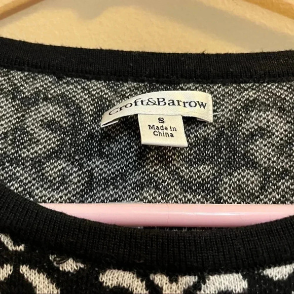 Croft & Barrow Black & White Knit Sweater Womens Small S Pullover - Picture 3 of 7